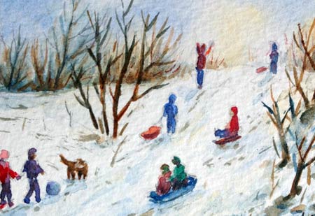 Bambini sulla neve