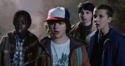 Quattro dei picocli protagonisti di stranger things